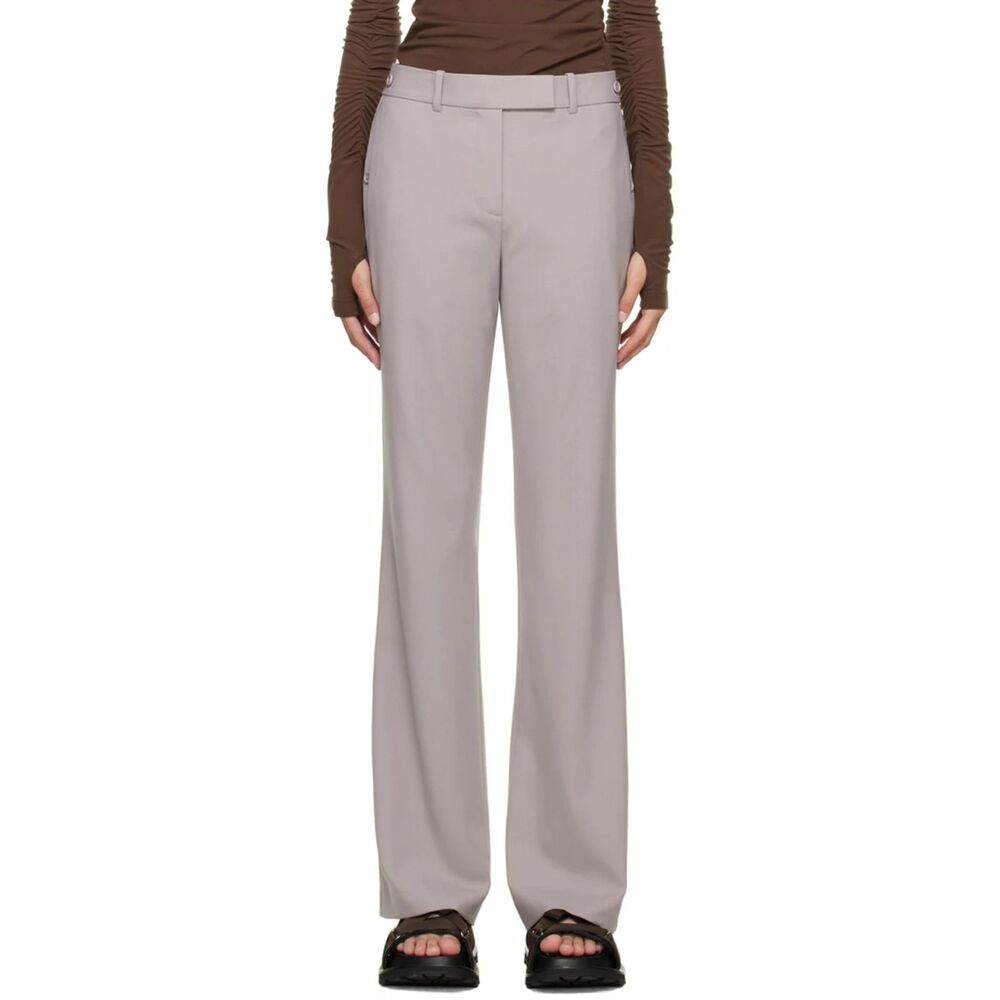 HELMUT LANG Straight‎ Leg Wool Trouser Mauve Grey NWT Sz10
